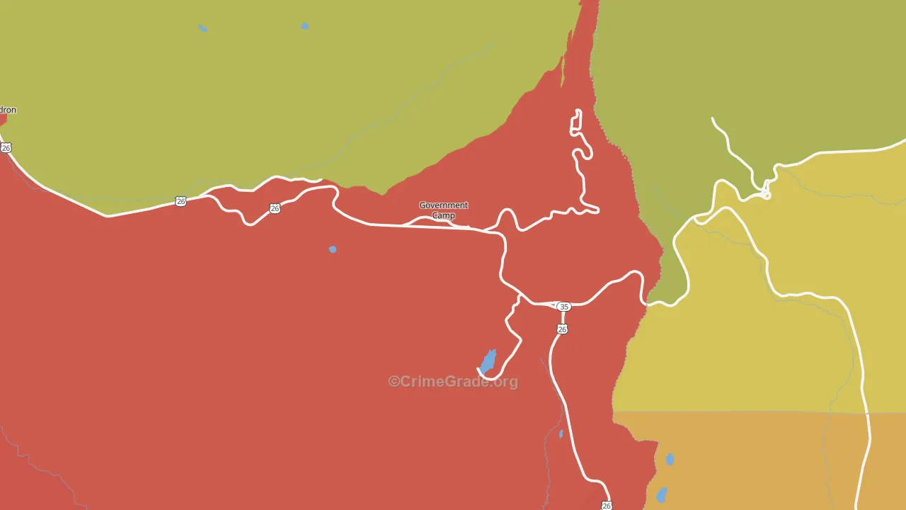 97028, OR Map of Drug-Related Crime Rates