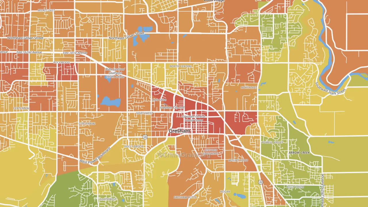 97030, OR Map of Drug-Related Crime Rates