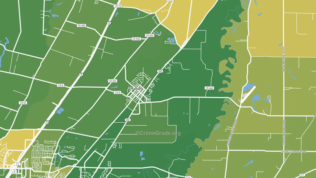 97032, OR Map of Drug-Related Crime Rates