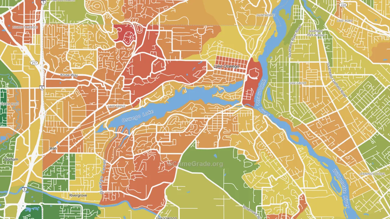 97034, OR Map of Drug-Related Crime Rates