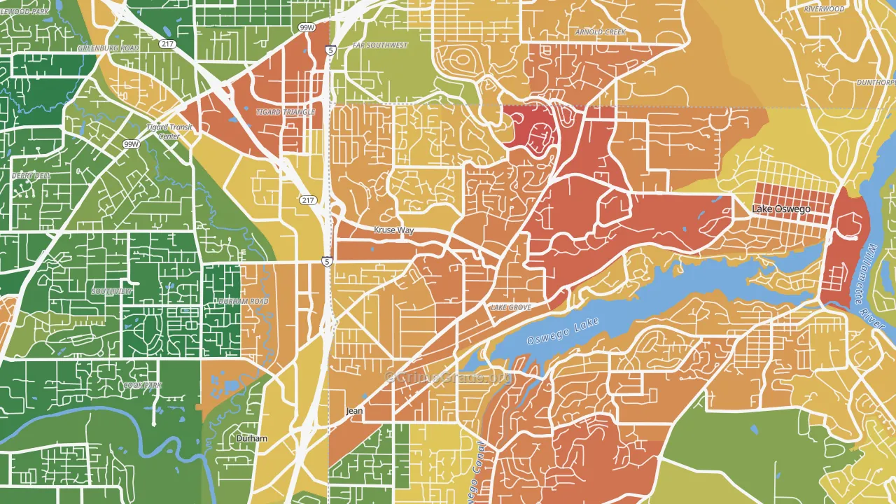 97035, OR Map of Drug-Related Crime Rates