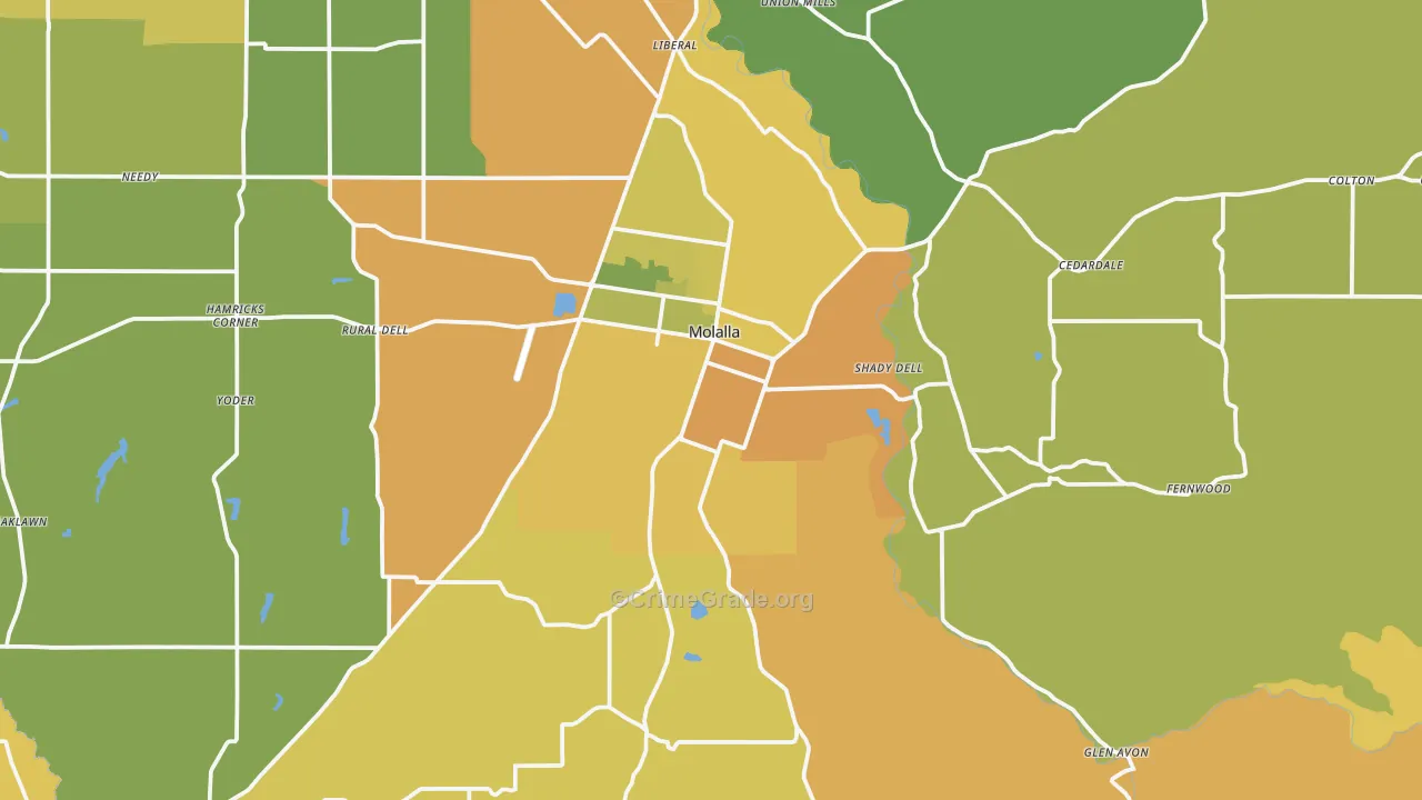 97038, OR Map of Drug-Related Crime Rates