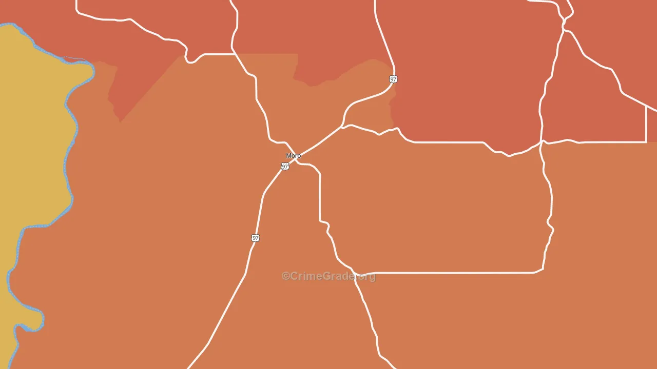 97039, OR Map of Drug-Related Crime Rates