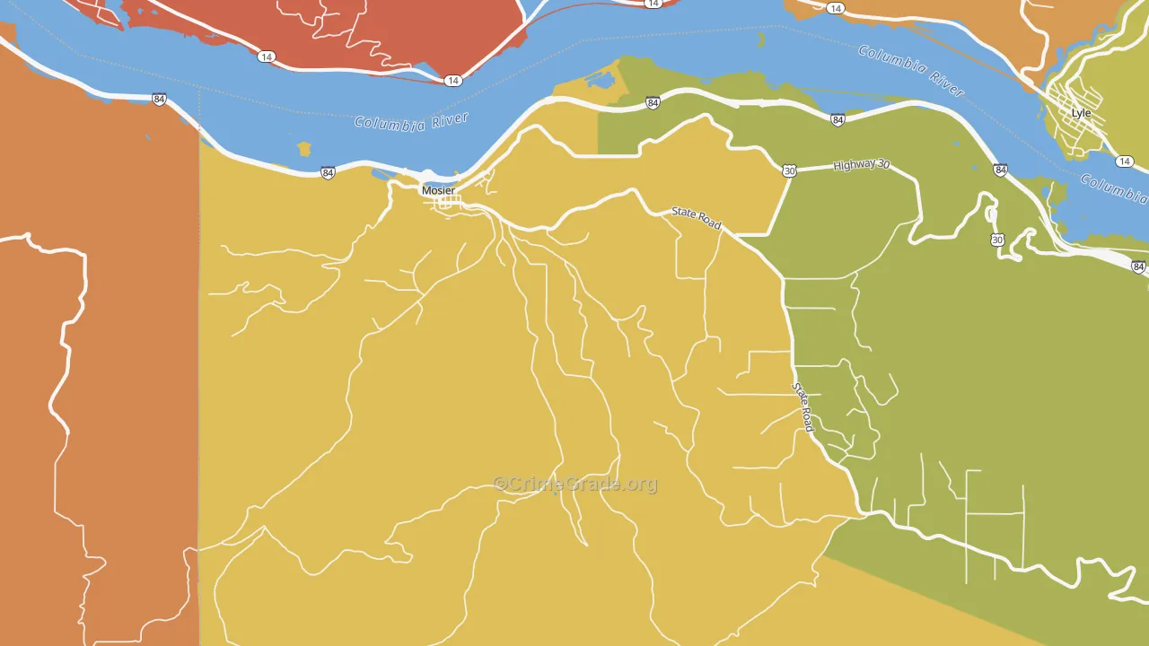 97040, OR Map of Drug-Related Crime Rates