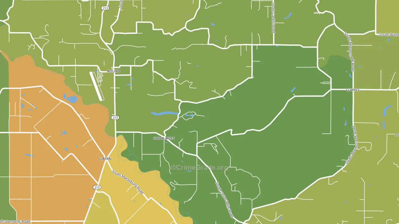 97042, OR Map of Drug-Related Crime Rates