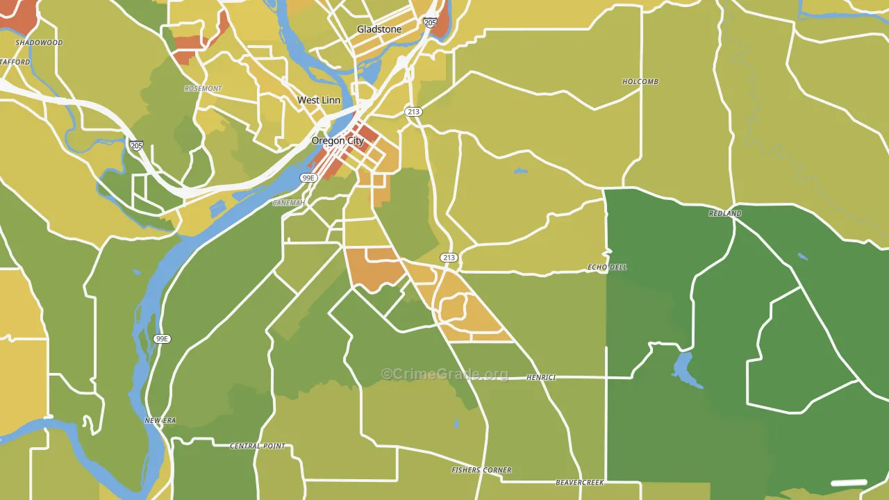 97045, OR Map of Drug-Related Crime Rates
