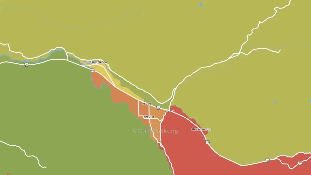 97049, OR Map of Drug-Related Crime Rates