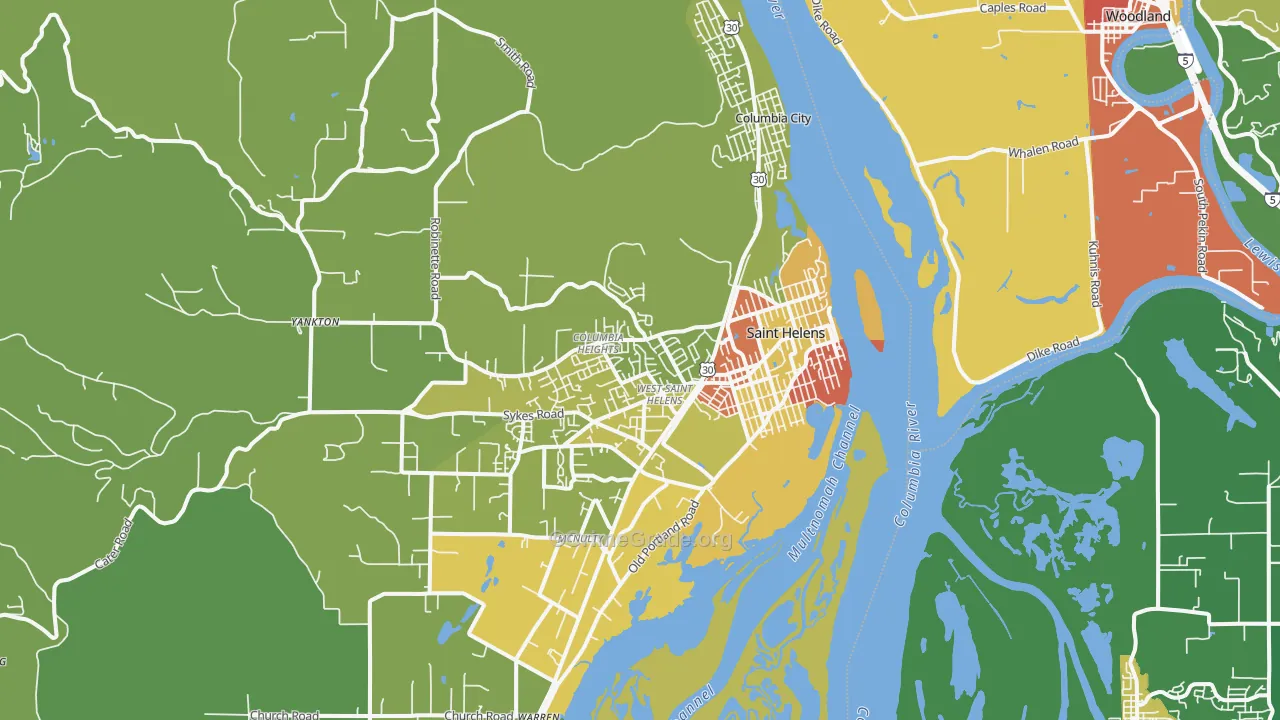 97051, OR Map of Drug-Related Crime Rates