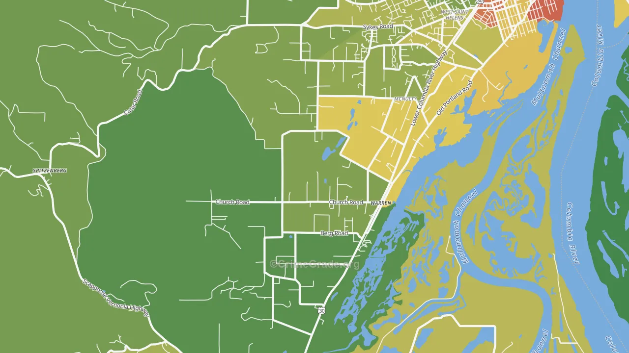97053, OR Map of Drug-Related Crime Rates