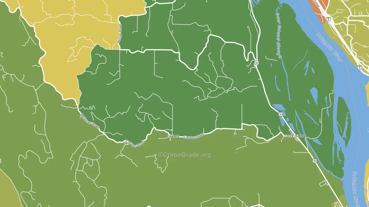 97054, OR Map of Drug-Related Crime Rates