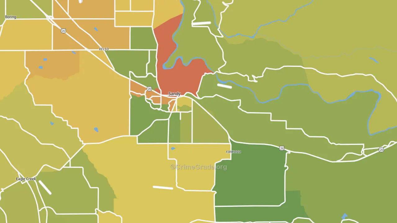 97055, OR Map of Drug-Related Crime Rates