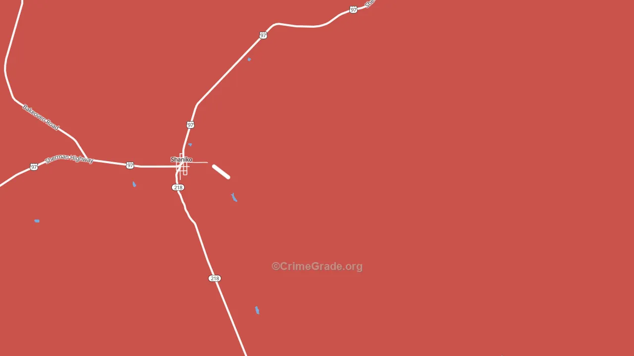 97057, OR Map of Drug-Related Crime Rates
