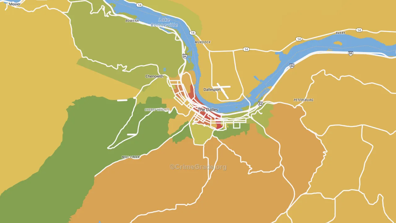 97058, OR Map of Drug-Related Crime Rates