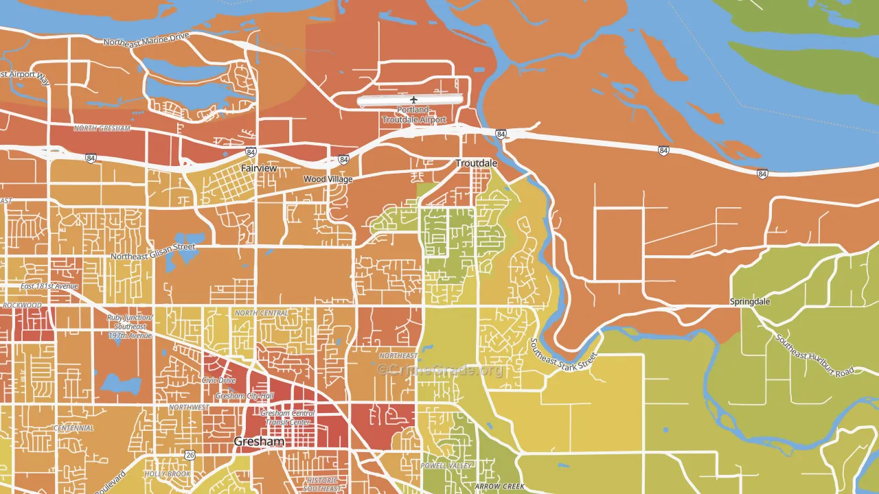 97060, OR Map of Drug-Related Crime Rates