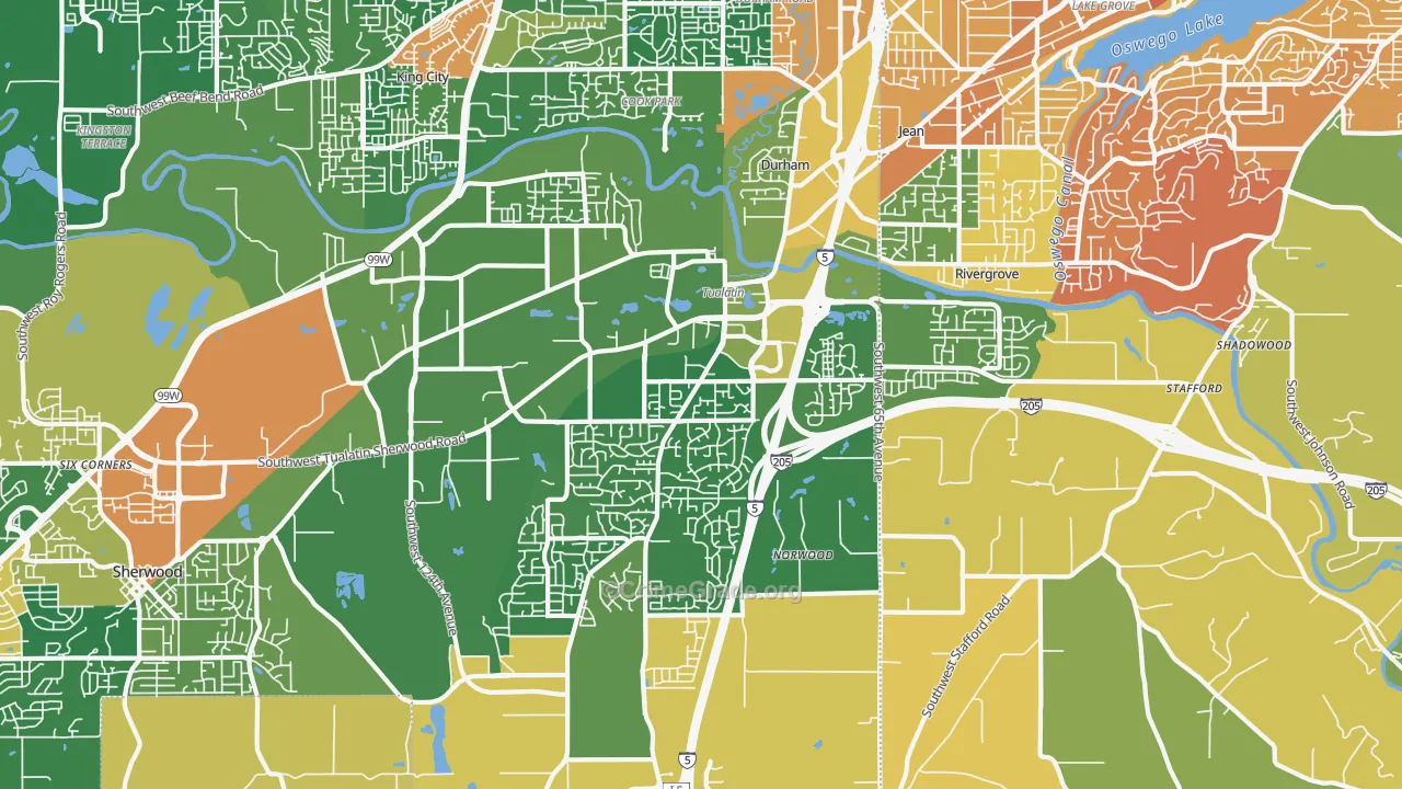 97062, OR Map of Drug-Related Crime Rates