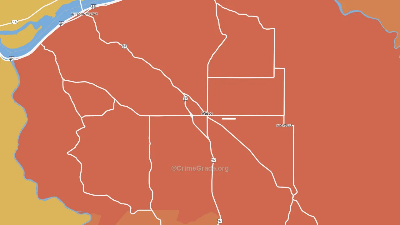 97065, OR Map of Drug-Related Crime Rates