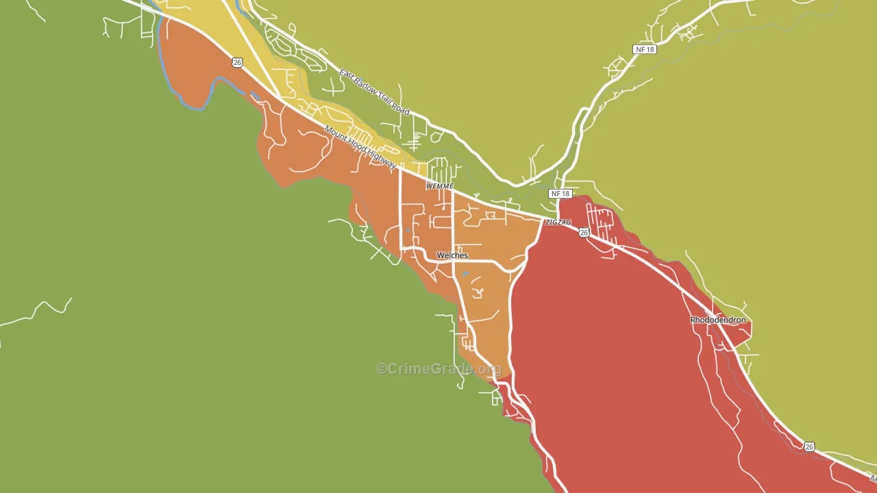 97067, OR Map of Drug-Related Crime Rates
