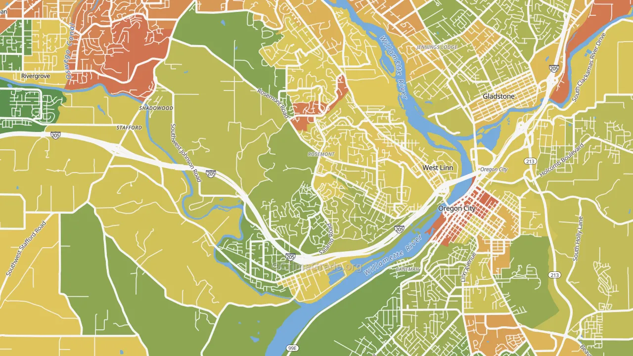 97068, OR Map of Drug-Related Crime Rates