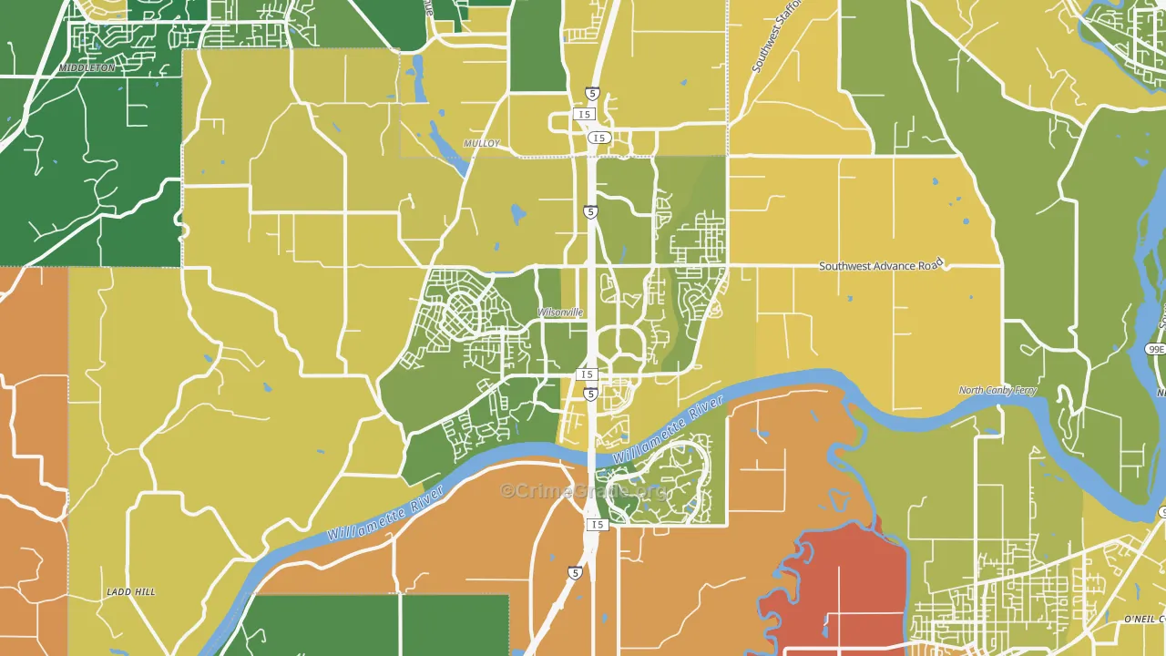 97070, OR Map of Drug-Related Crime Rates