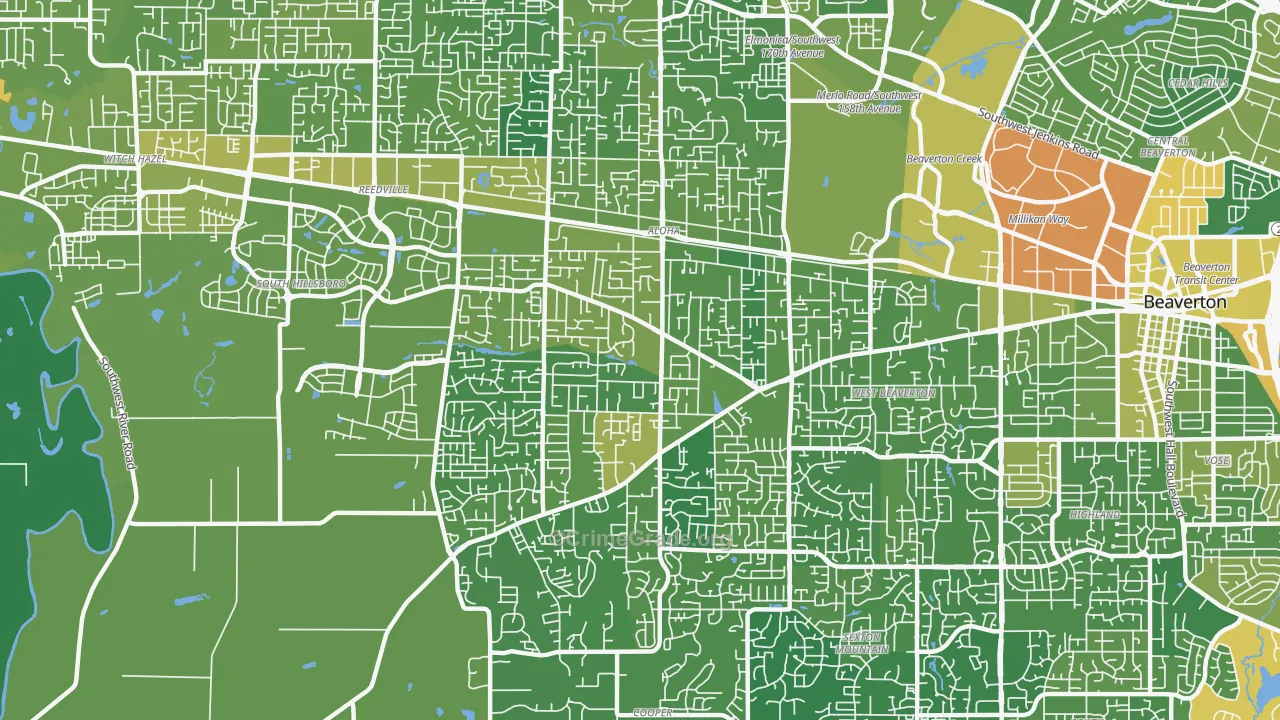 97078, OR Map of Drug-Related Crime Rates