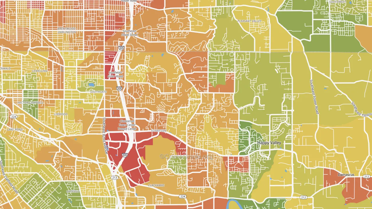 97086, OR Map of Drug-Related Crime Rates