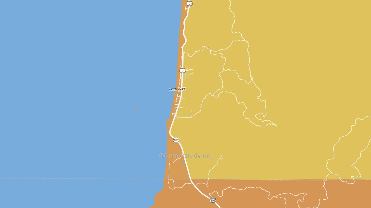 97102, OR Map of Drug-Related Crime Rates