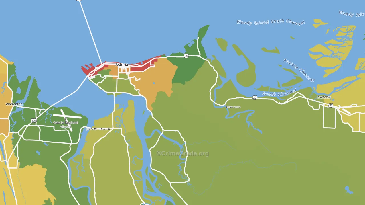 97103, OR Map of Drug-Related Crime Rates