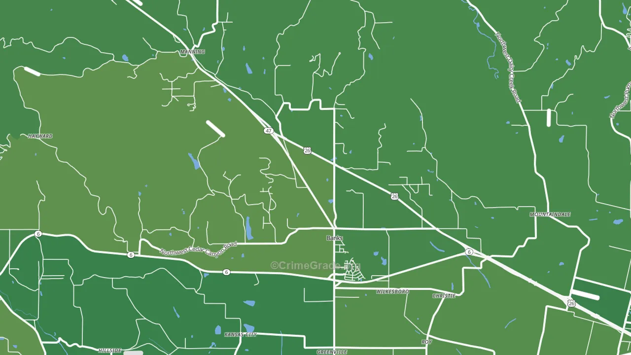 97106, OR Map of Drug-Related Crime Rates