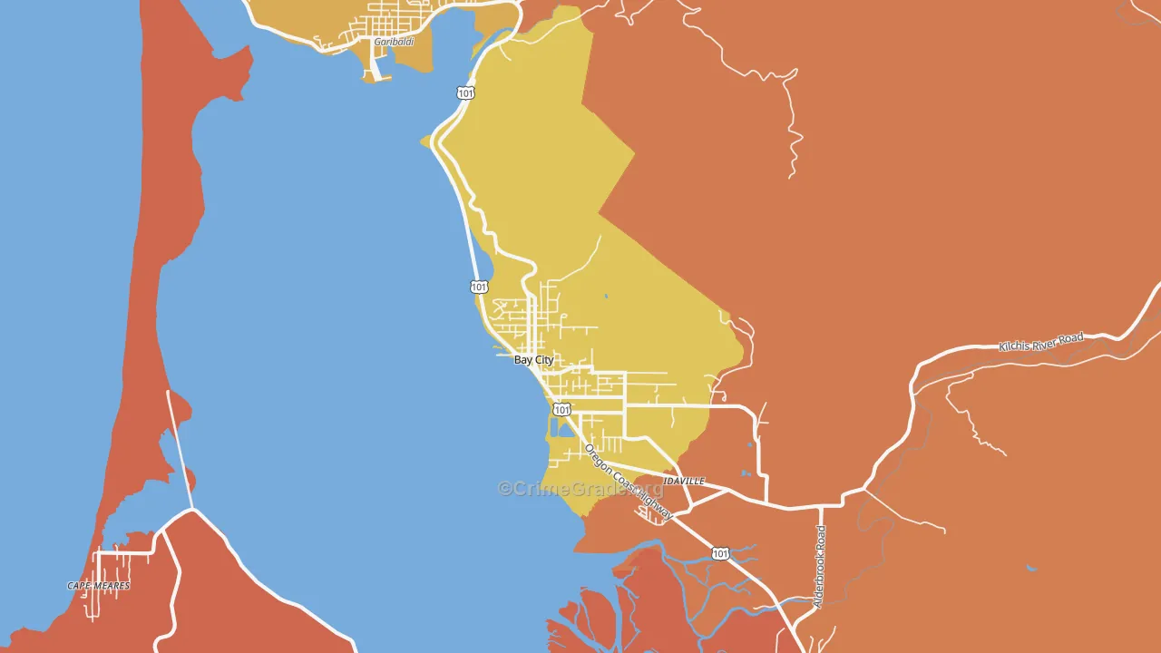 97107, OR Map of Drug-Related Crime Rates