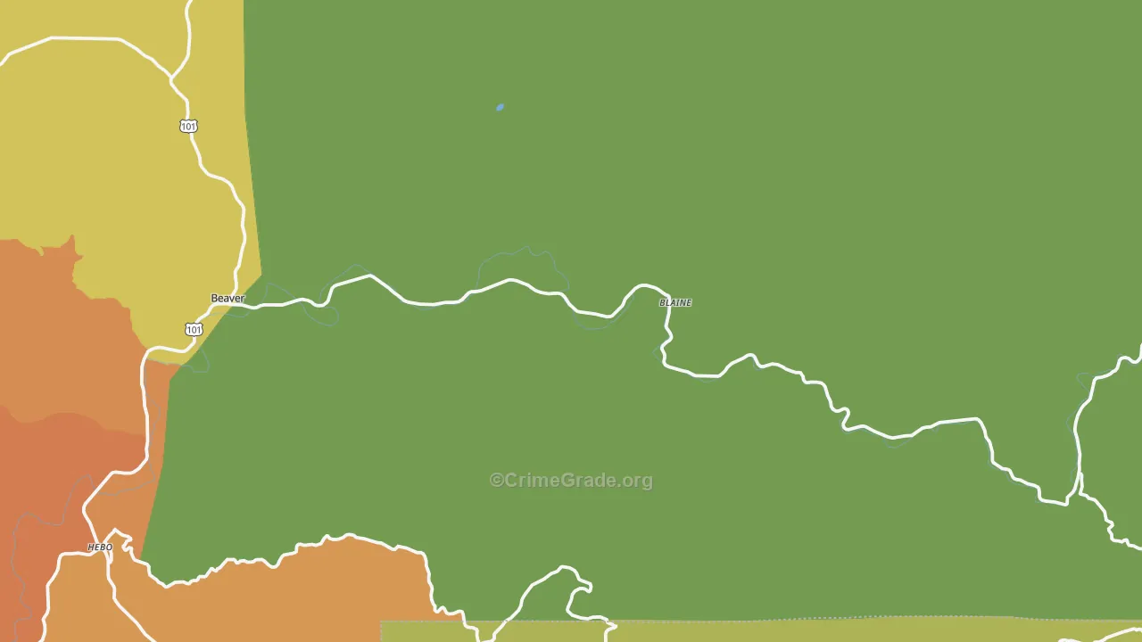97108, OR Map of Drug-Related Crime Rates
