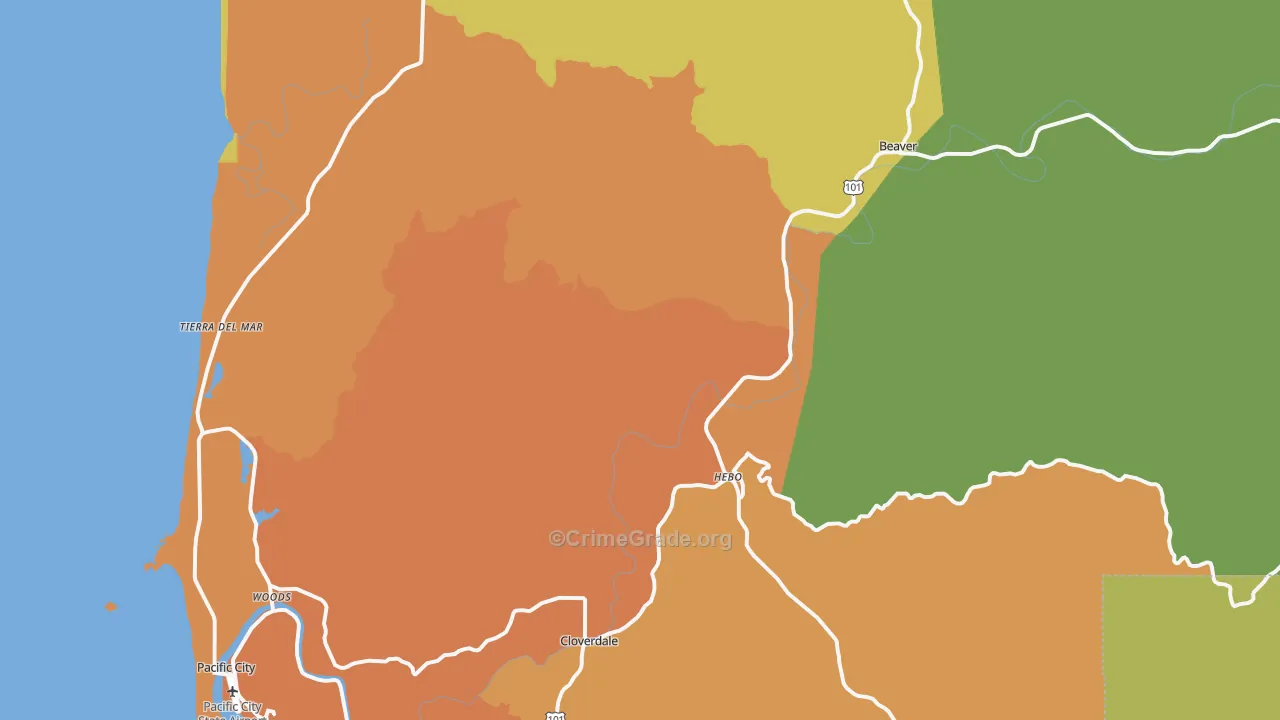 97112, OR Map of Drug-Related Crime Rates