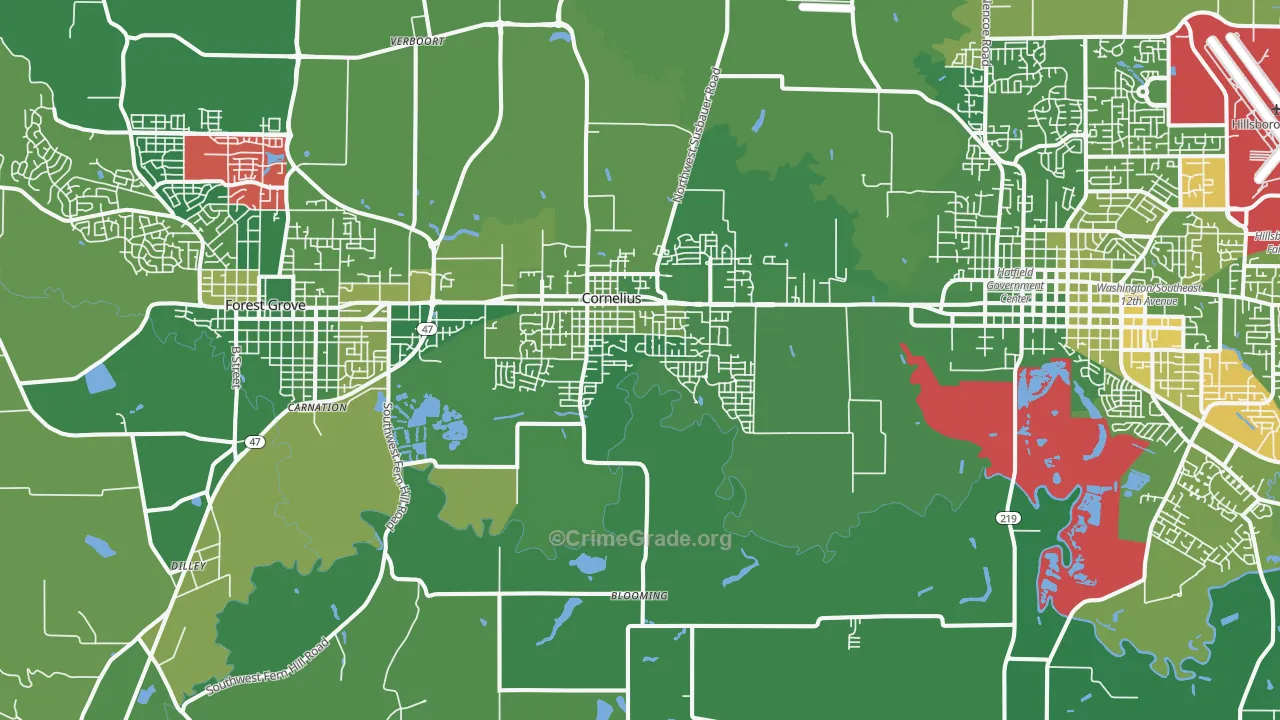 97113, OR Map of Drug-Related Crime Rates