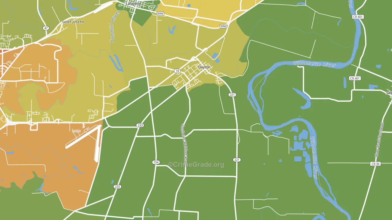 97114, OR Map of Drug-Related Crime Rates