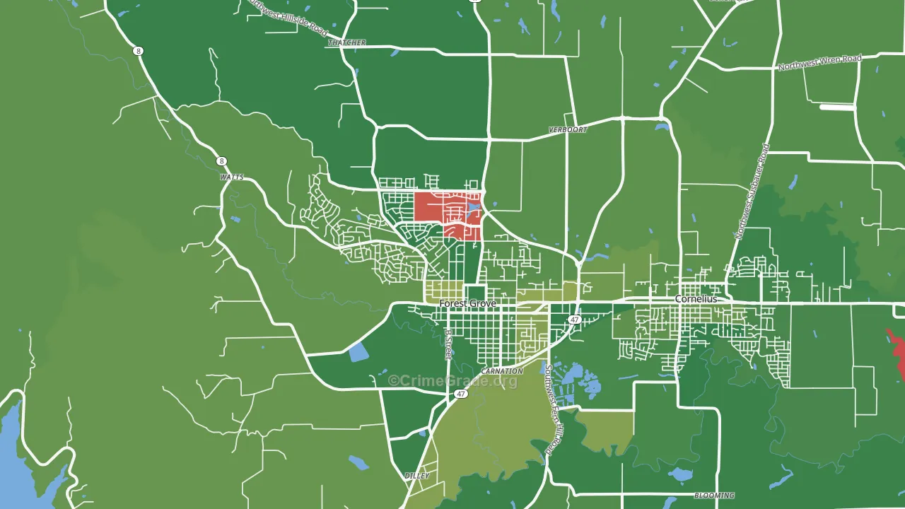 97116, OR Map of Drug-Related Crime Rates