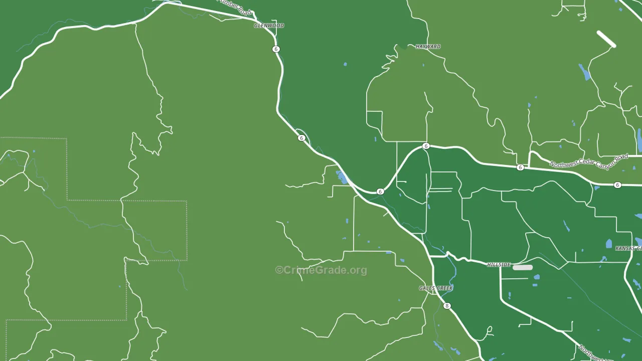 97117, OR Map of Drug-Related Crime Rates