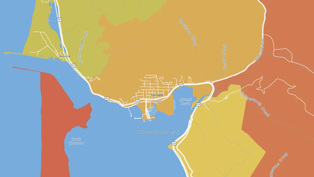 97118, OR Map of Drug-Related Crime Rates