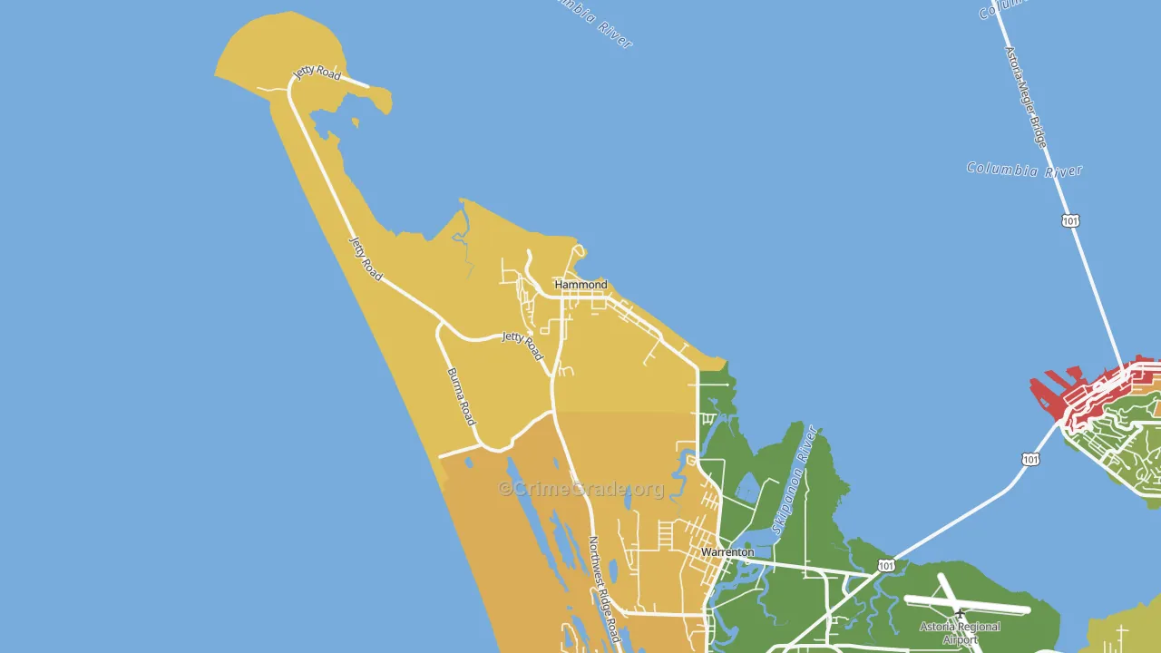 97121, OR Map of Drug-Related Crime Rates
