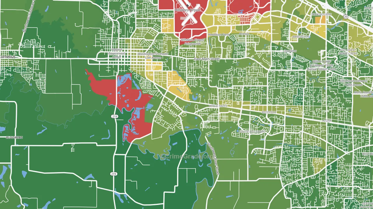 97123, OR Map of Drug-Related Crime Rates