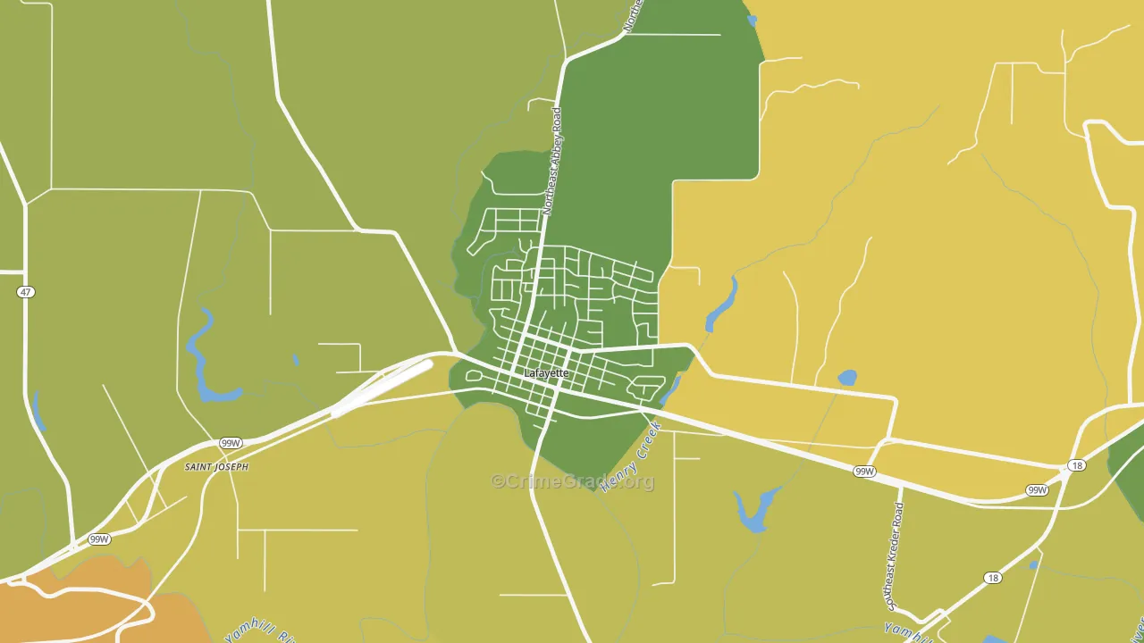 97127, OR Map of Drug-Related Crime Rates