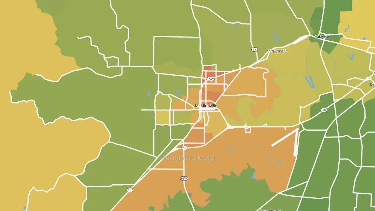 97128, OR Map of Drug-Related Crime Rates