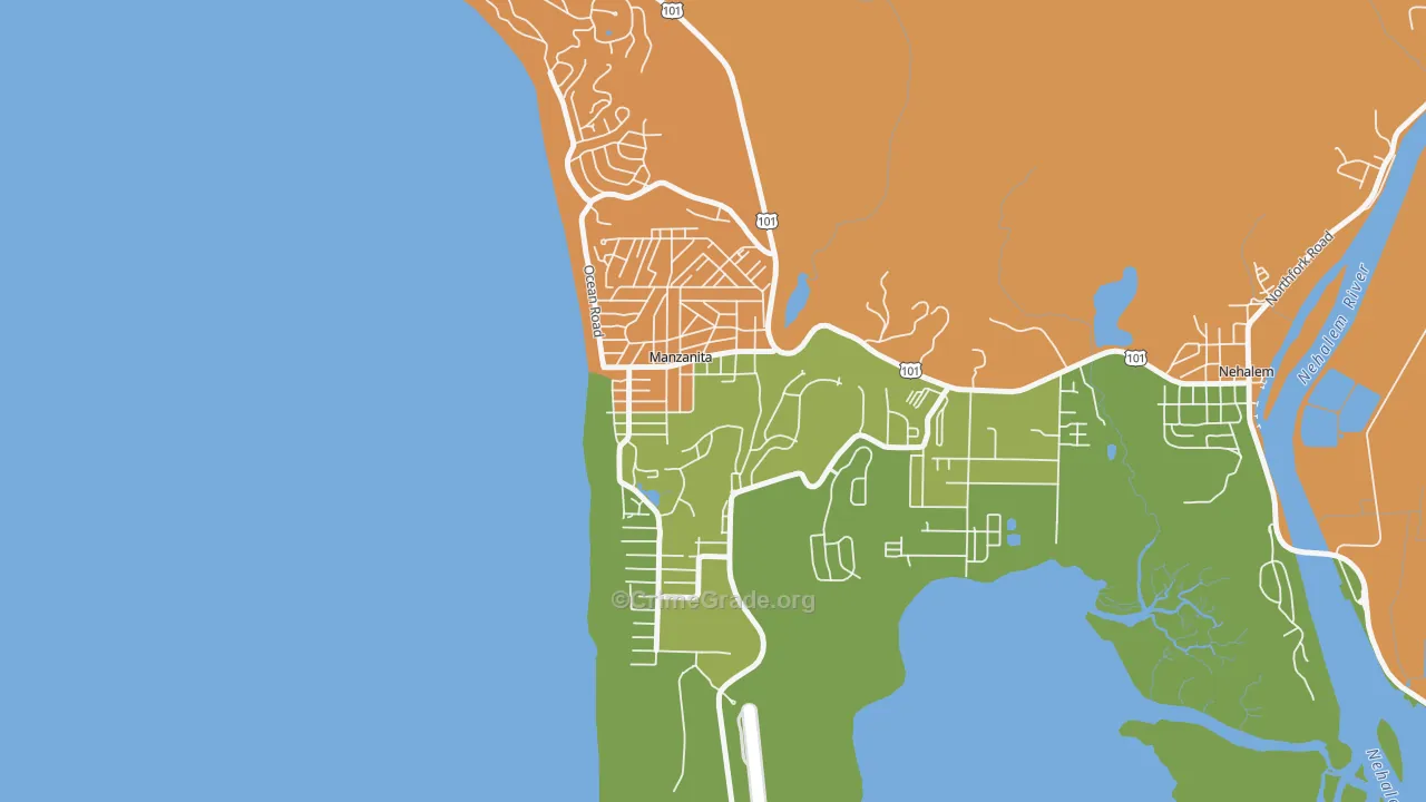 97130, OR Map of Drug-Related Crime Rates