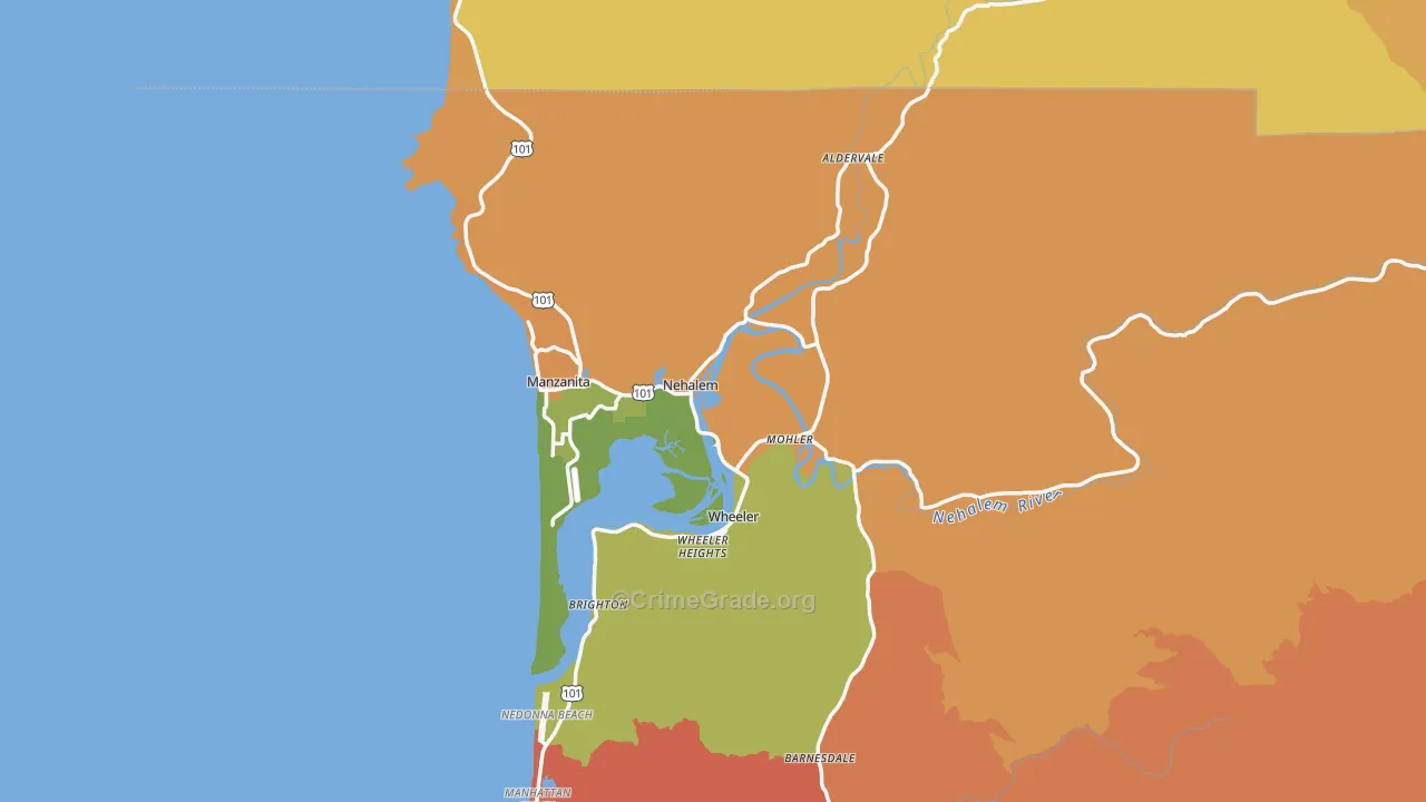 97131, OR Map of Drug-Related Crime Rates