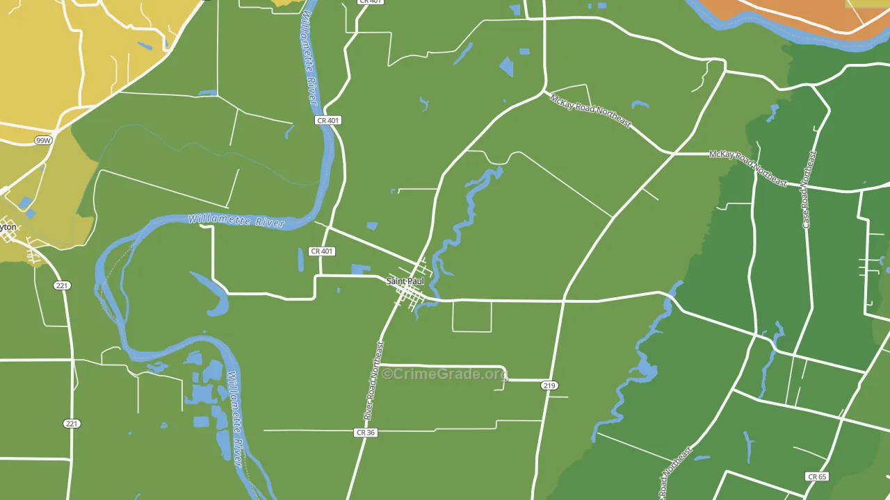 97137, OR Map of Drug-Related Crime Rates