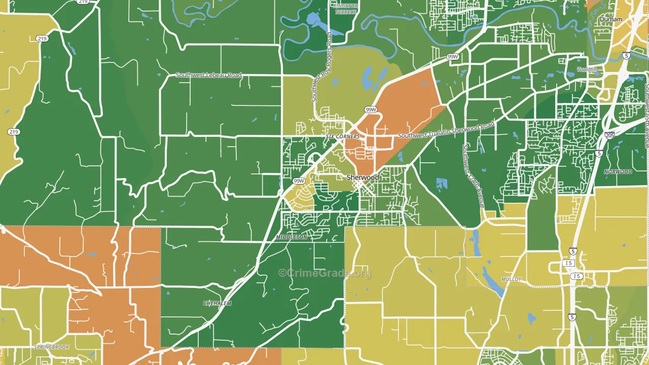 97140, OR Map of Drug-Related Crime Rates