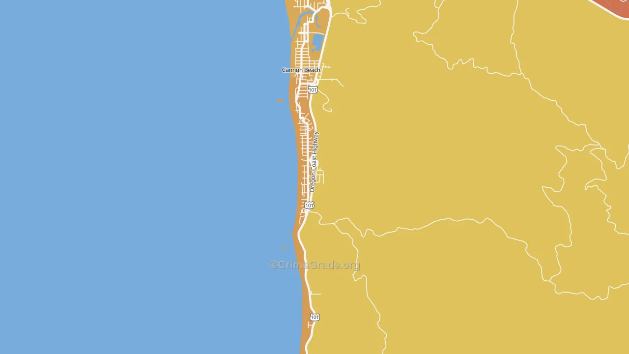 97145, OR Map of Drug-Related Crime Rates