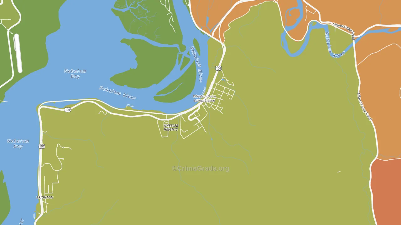 97147, OR Map of Drug-Related Crime Rates
