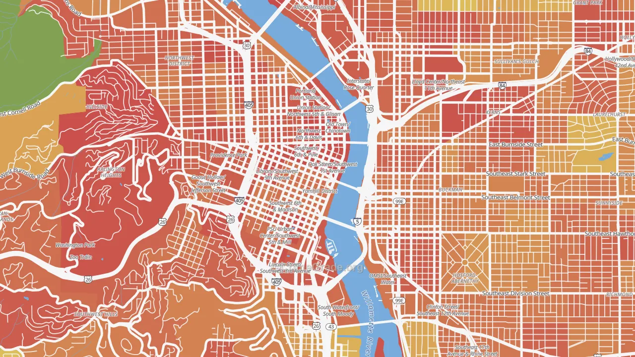 97204, OR Map of Drug-Related Crime Rates