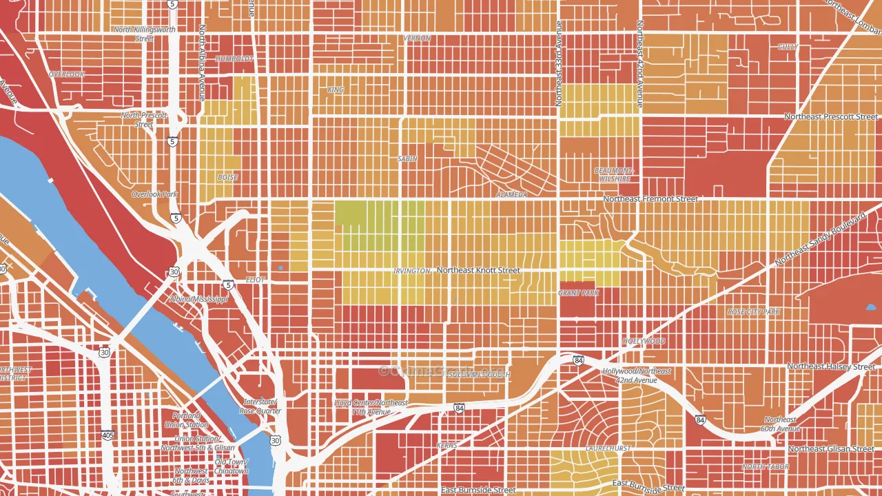 97212, OR Map of Drug-Related Crime Rates