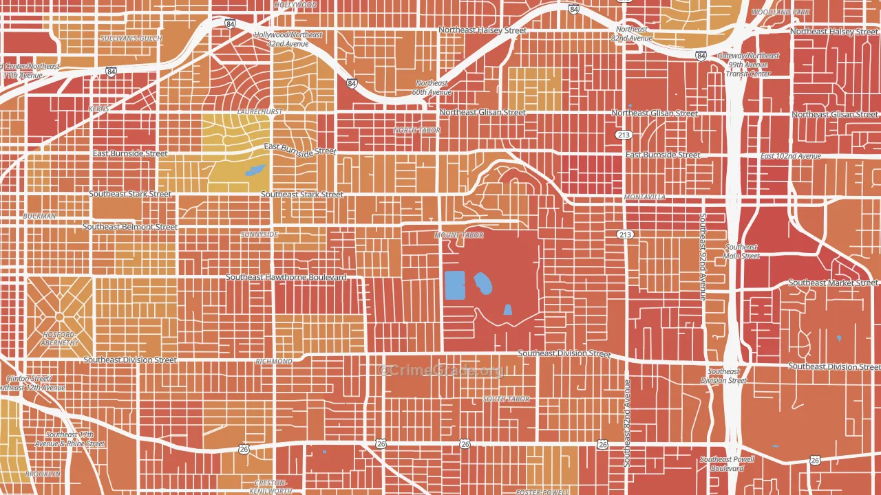 97215, OR Map of Drug-Related Crime Rates