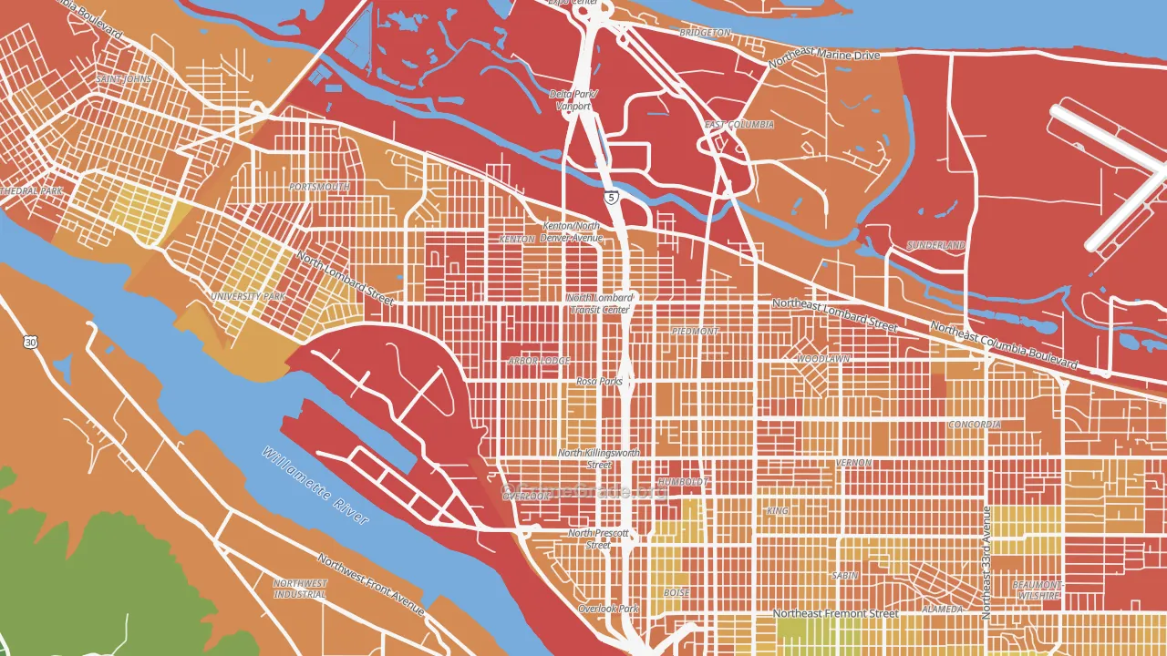 97217, OR Map of Drug-Related Crime Rates